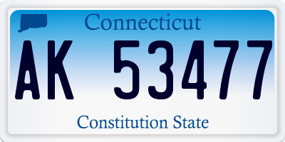 CT license plate AK53477