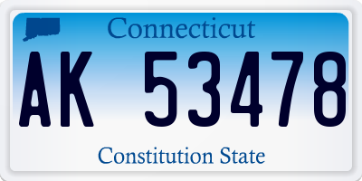 CT license plate AK53478