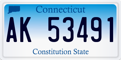 CT license plate AK53491