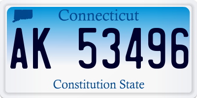 CT license plate AK53496