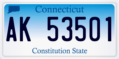 CT license plate AK53501