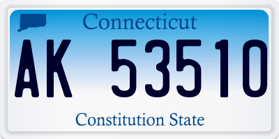 CT license plate AK53510