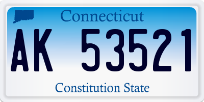 CT license plate AK53521