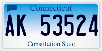 CT license plate AK53524