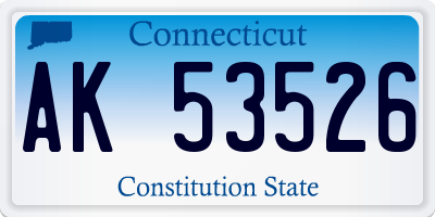 CT license plate AK53526
