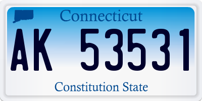 CT license plate AK53531