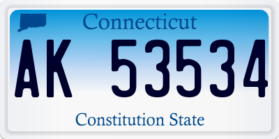 CT license plate AK53534