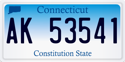 CT license plate AK53541