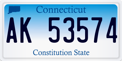 CT license plate AK53574