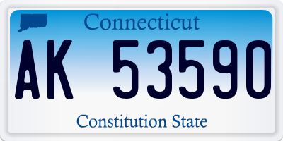 CT license plate AK53590