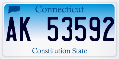 CT license plate AK53592