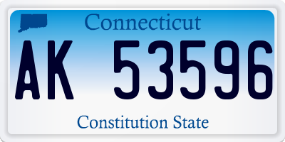 CT license plate AK53596