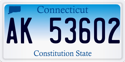 CT license plate AK53602