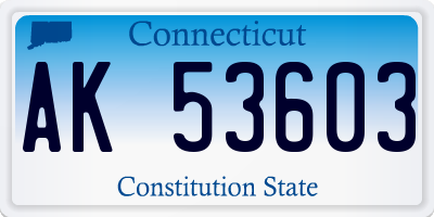 CT license plate AK53603