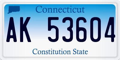 CT license plate AK53604