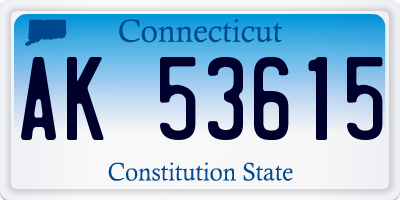 CT license plate AK53615
