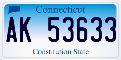 CT license plate AK53633