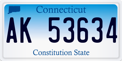 CT license plate AK53634