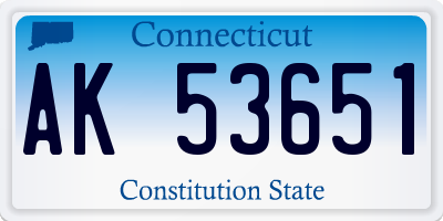 CT license plate AK53651