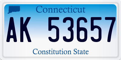 CT license plate AK53657