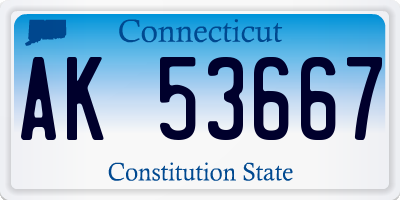 CT license plate AK53667