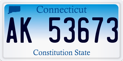 CT license plate AK53673