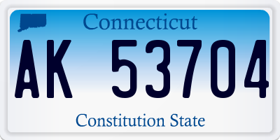 CT license plate AK53704