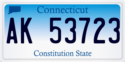 CT license plate AK53723