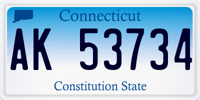 CT license plate AK53734