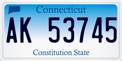 CT license plate AK53745