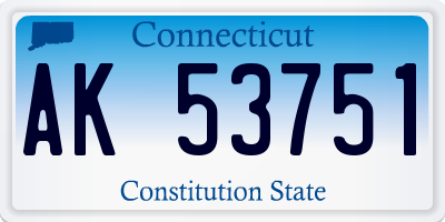 CT license plate AK53751