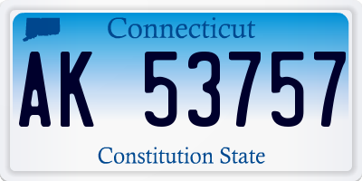 CT license plate AK53757