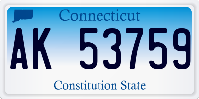 CT license plate AK53759