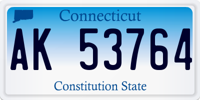 CT license plate AK53764