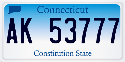 CT license plate AK53777