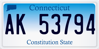 CT license plate AK53794