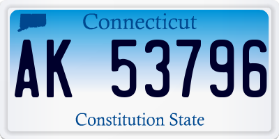 CT license plate AK53796