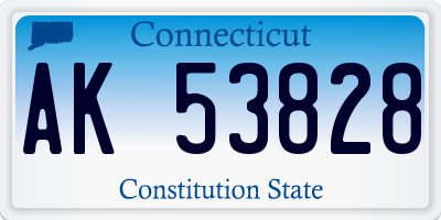 CT license plate AK53828
