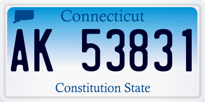 CT license plate AK53831
