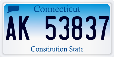 CT license plate AK53837