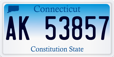 CT license plate AK53857