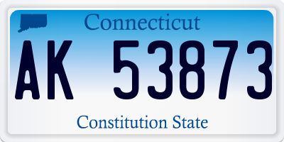 CT license plate AK53873