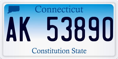 CT license plate AK53890