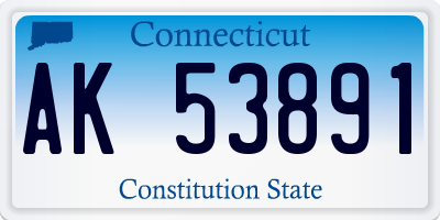 CT license plate AK53891