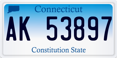 CT license plate AK53897