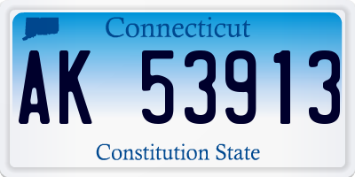 CT license plate AK53913