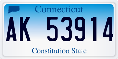 CT license plate AK53914