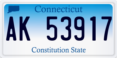 CT license plate AK53917
