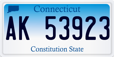 CT license plate AK53923