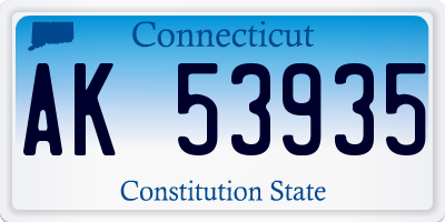CT license plate AK53935